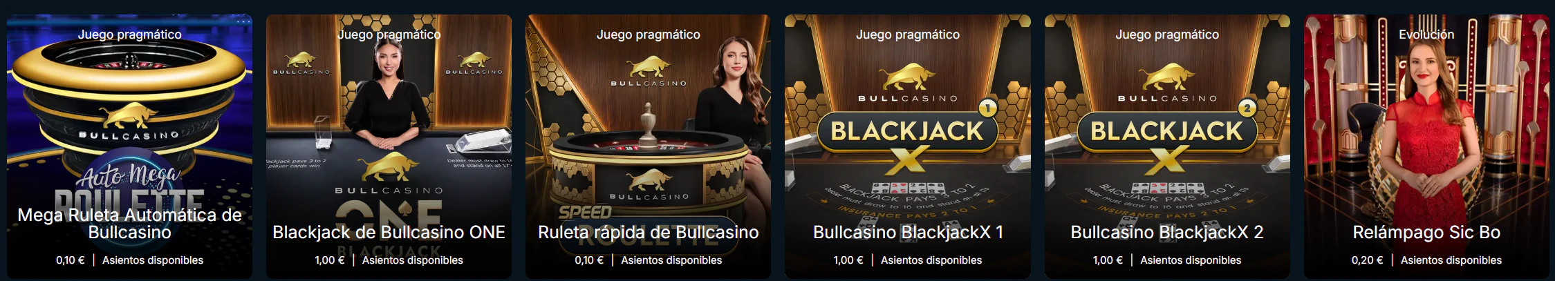 Bull Casino juegos con crupieres en vivo